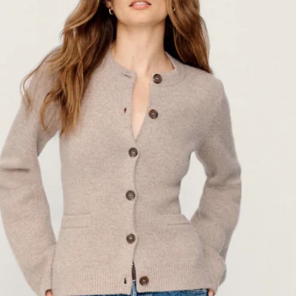JENNI KAYNE Cooper Cardigan in Taupe/Brown-Tan - Picture 1 of 8